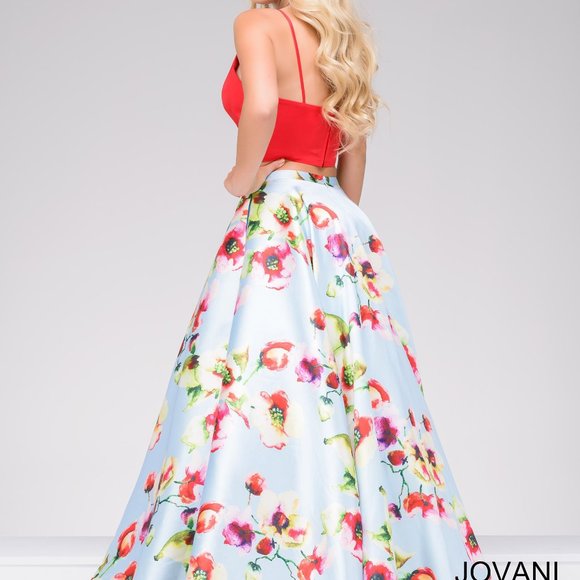 Jovani 2PC Prom Floral Prom Ball Gown - Picture 2 of 12